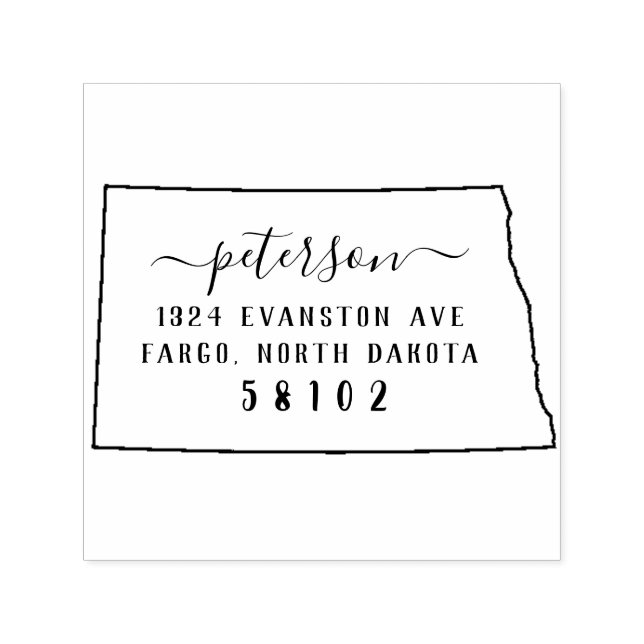 Tampon Auto-encreur North Dakota Adresse de retour Timbre auto-allumag (Design)