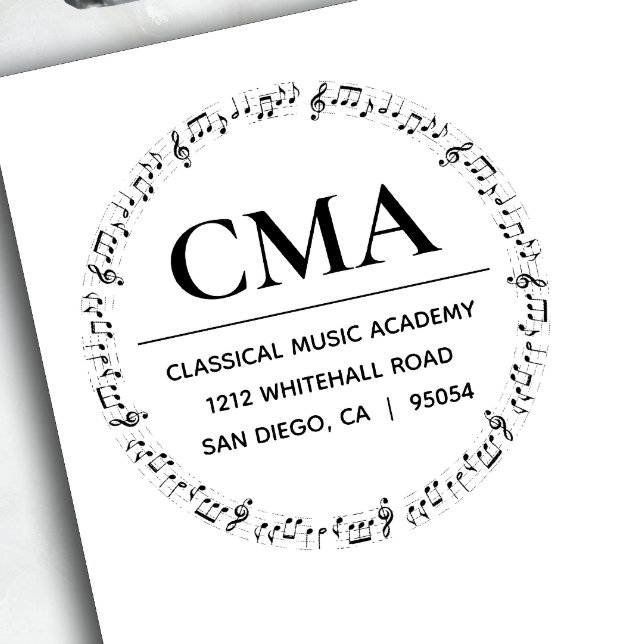 Tampon Auto-encreur Notes musicales École de professeurs de musique (Créateur téléchargé)
