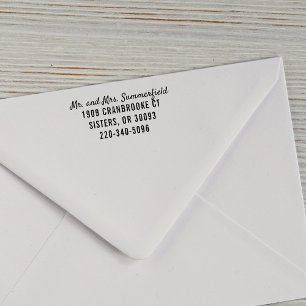 Tampon Auto-encreur Nouvelle adresse de retour personnalisée Couple Au