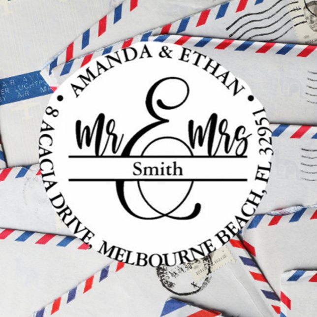 Tampon Auto-encreur Nouvelle adresse mariage (Make sharing your new address effortless with our Wedding New Address Self-inking Stamp)