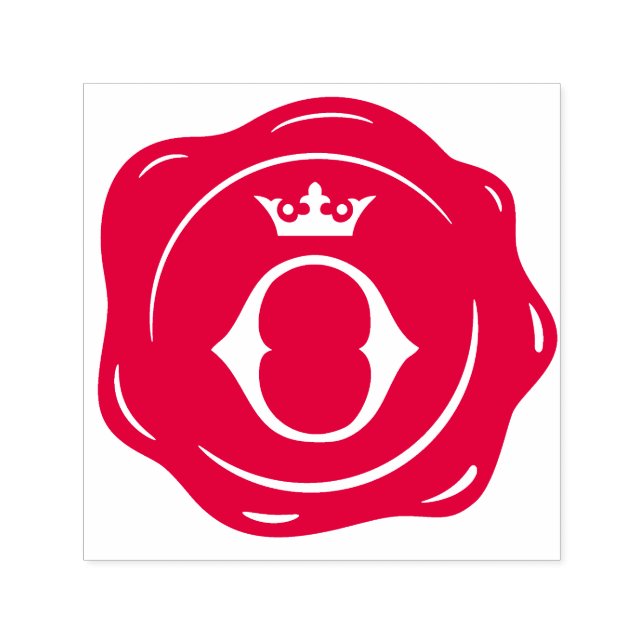 Tampon Auto-encreur O - Sceau de cire antique Couronne gothique Lettre (Design)