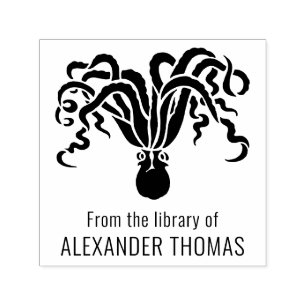 Tampon Auto-encreur Octopus Silhouette Mer #2 Nom du livre de biblioth