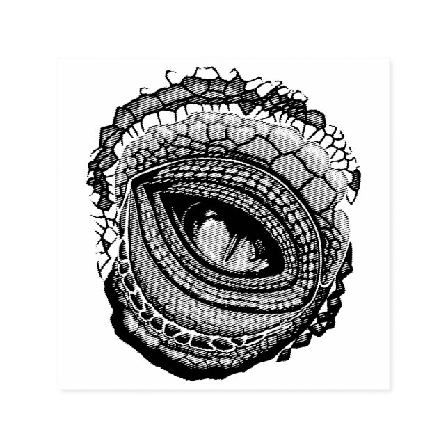 Tampon Auto-encreur Œil de prédateur reptile primal (Design)