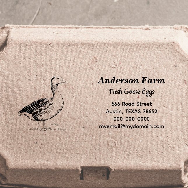 Tampon Auto-encreur OEufs d'oie de ferme Adresse de retour (Farm Goose Eggs Return Address Self-inking Stamp)
