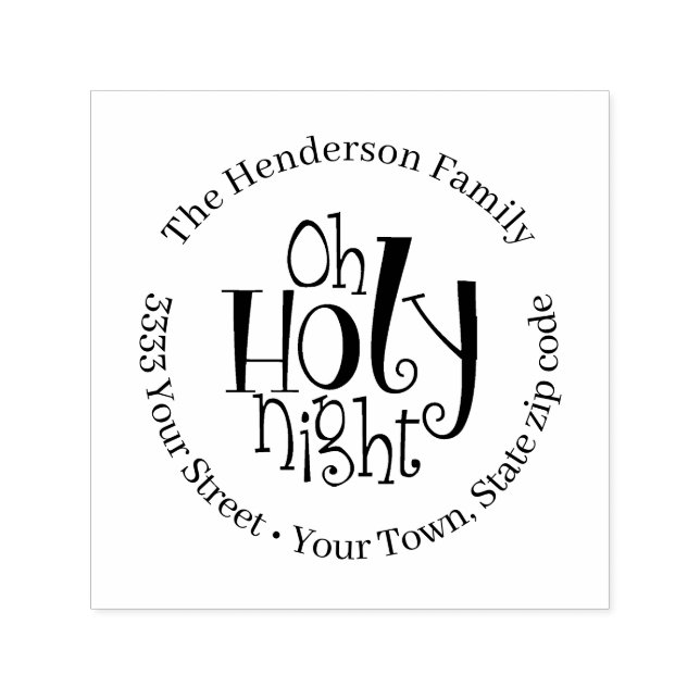 Tampon Auto-encreur Oh Holy Night Retourner Adresse Timbre auto-encast (Design)