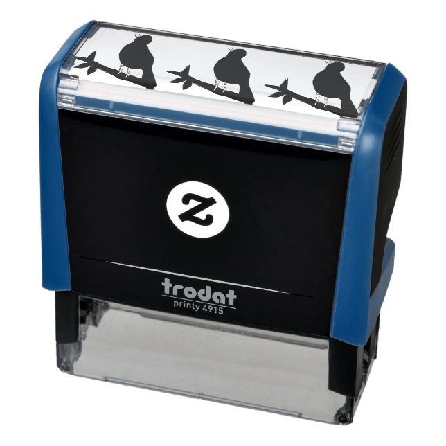 Tampon Auto-encreur oiseau bleu chant nature animal (Produit)