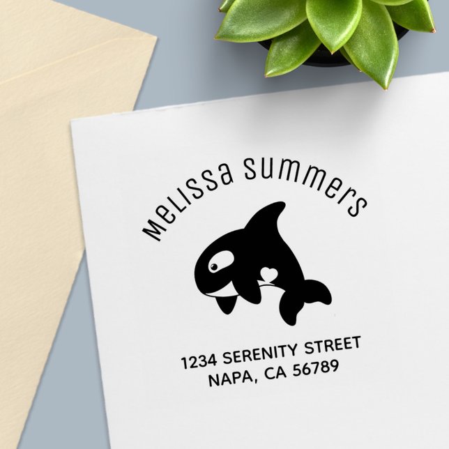 Tampon Auto-encreur Orca Whale Arch Adresse (Créateur téléchargé)