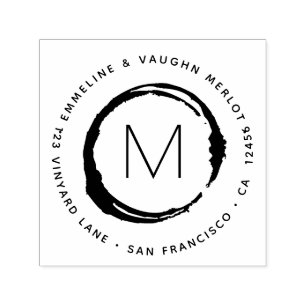 Tampon Auto-encreur Oreille à vin avec Monogramme Tige circulaire en v