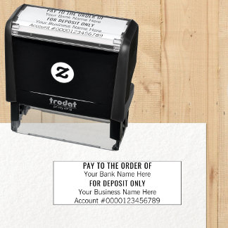 Tampon Auto-encreur Paiement Sur Mesure À La Banque Du Bureau De Comma