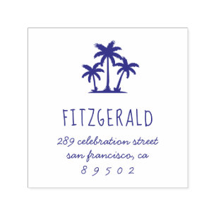 Tampon Auto-encreur Palmiers Adresse de retour du script de nom de f