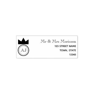 Tampon Auto-encreur Papeterie de mariage au monogramme royal