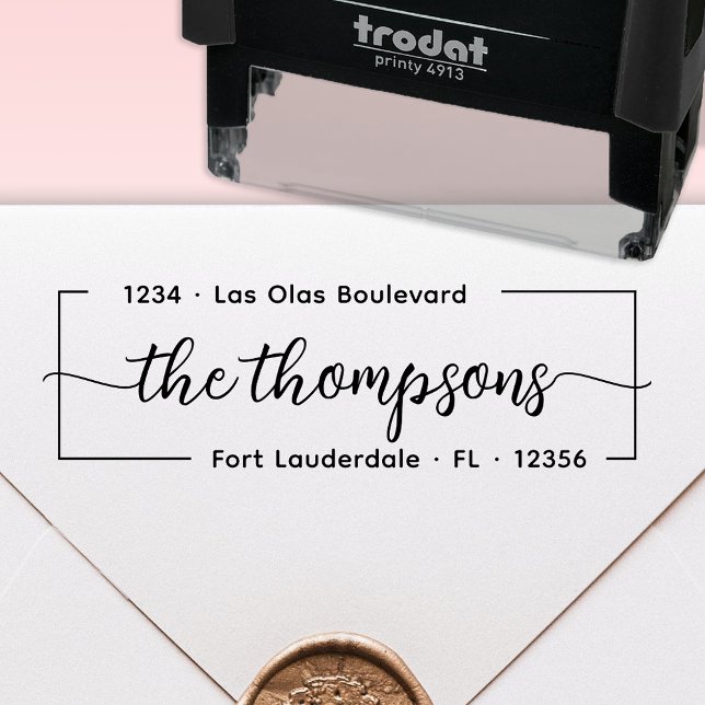 Tampon Auto-encreur Papier à lettres élégant Signature de famille Adre (Créateur téléchargé)