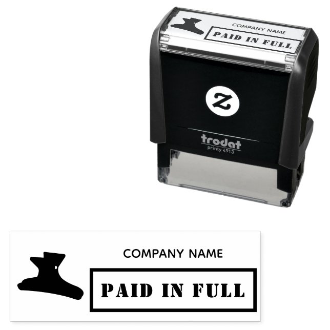 Tampon Auto-encreur Payé dans le salon complet de coiffure pour hommes (En situation)