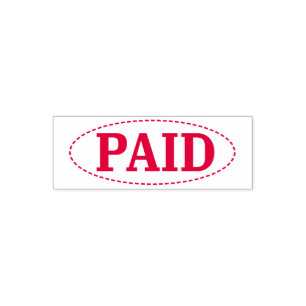 Tampon Auto-encreur Payé Simple Office Ovale Cadre