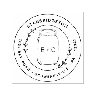 Tampon Auto-encreur Pays - Ronde personnelle - Adresse de retour perso