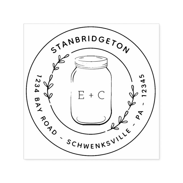 Tampon Auto-encreur Pays - Ronde personnelle - Adresse de retour perso (Design)