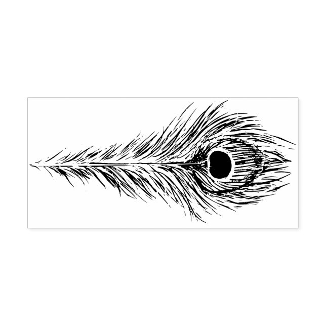 Tampon Auto-encreur Peacock Feather Art Peacocks Plumes Artwork (Design)