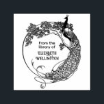 Tampon Auto-encreur Peacock In Rnd Frame Art Nouveau Library Nom du li<br><div class="desc">Peacock vintage Dans Cadre Rond Art Nouveau —. À partir de la bibliothèque d'estampille en caoutchouc ======== Cela peut être facilement changé pour dire "Ce livre appartient à",  "Ex Libris",  "Du bureau de",  "du bureau de" ou autre texte de votre choix. 2019 ©HisMyPartyDesigns Tous droits réservés</div>