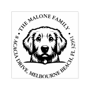 Tampon Auto-encreur Peeking Terrier Chiot Personnalisé Thème