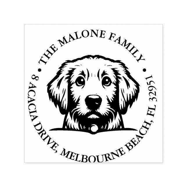 Tampon Auto-encreur Peeking Terrier Chiot Personnalisé Thème (Design)