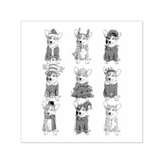 Tampon Auto-encreur Père Noël Corgi Christmas Tree éclaire le chien de