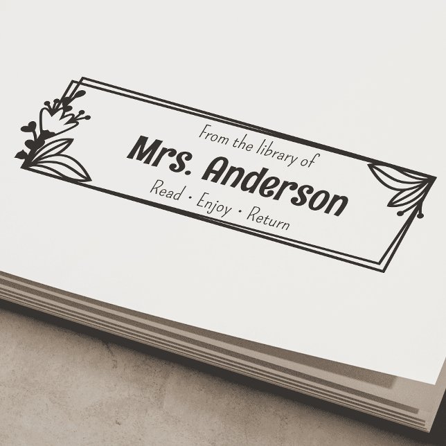 Tampon Auto-encreur Personnalisé "à partir de la bibliothèque de" bibl (Créateur téléchargé)