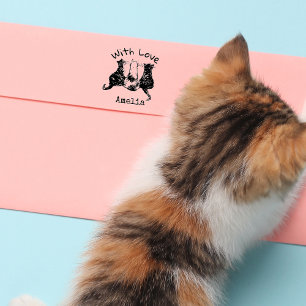 Tampon Auto-encreur Personnalisé Avec Love Cat auto-encrage timbre