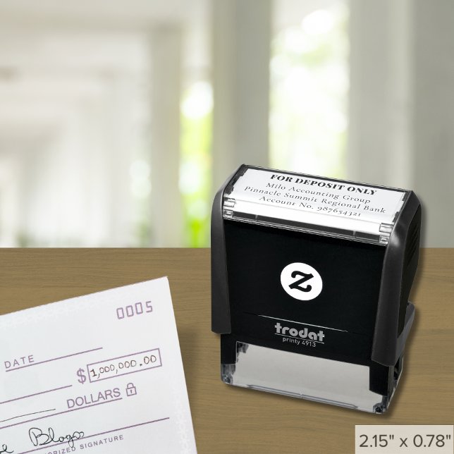 Tampon Auto-encreur Personnalisé Pour Le Dépôt Uniquement | 4 lignes (Créateur téléchargé)