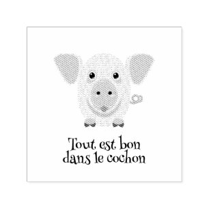 Tampon Auto-encreur Petit cochon rose heureux mignon