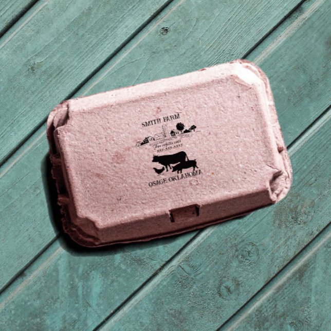 Tampon Auto-encreur Petit Étiquette alimentaire de ferme d'oeufs de ca (Créateur téléchargé)