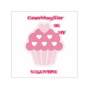Tampon Auto-encreur Petite-fille Cupcake Valentine Timbre en caoutchou