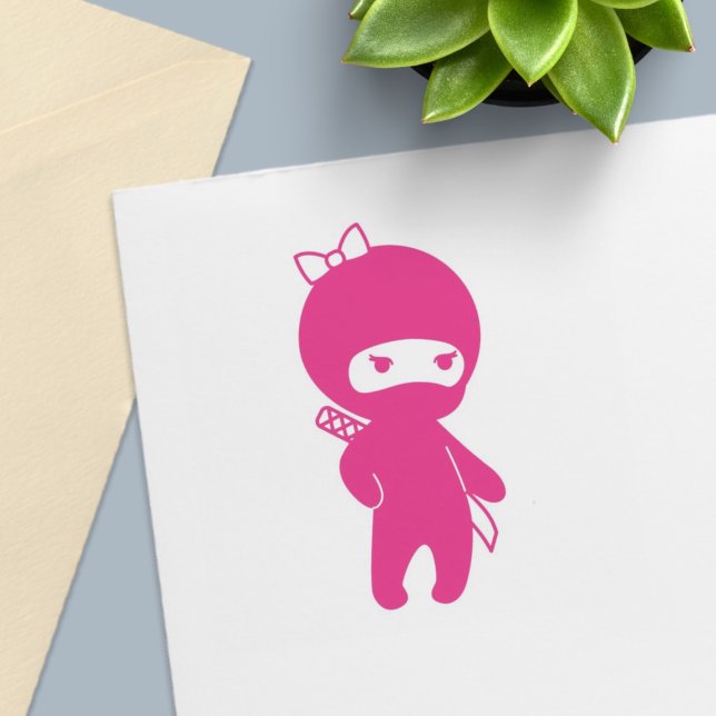 Tampon Auto-encreur Petite fille ninja (Créateur téléchargé)