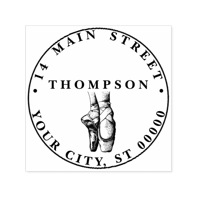 Tampon Auto-encreur Pieds de Ballerina sur la pointe #1 Nom Adresse de (Design)