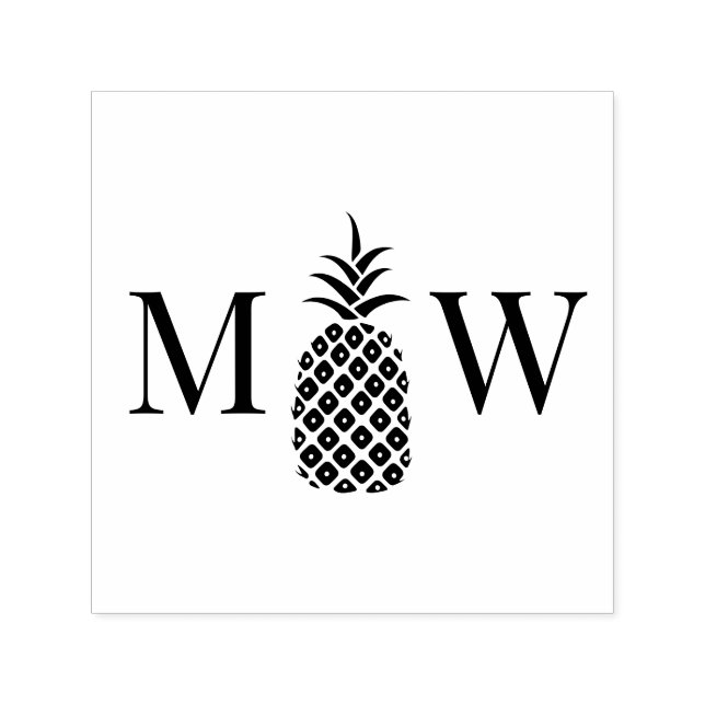 Tampon Auto-encreur Pineapple #11 Couple Mariage 2 Initial Monogramme (Design)