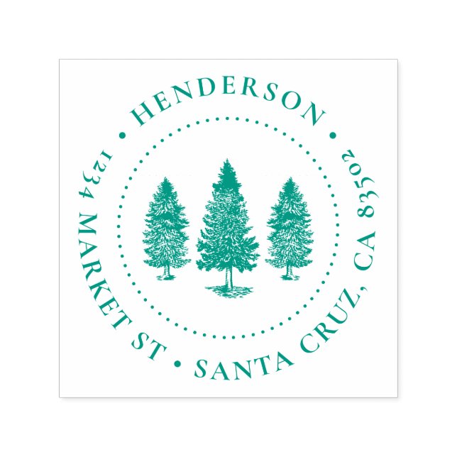 Tampon Auto-encreur Pins | Nom de famille - Adresse de retour (Design)