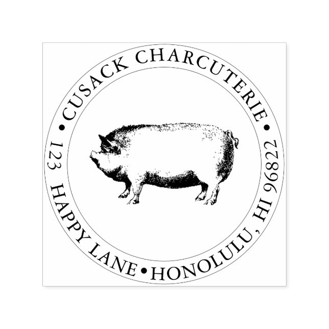 Tampon Auto-encreur PixDezines Cochon, Boucher Shop, Charcuterie (Design)