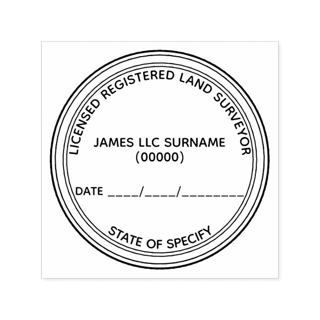 Tampon Auto-encreur Plan d'arpenteur-géomètre agréé à do-it-yourself r (Design)