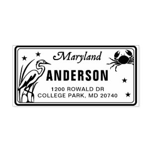 Tampon Auto-encreur Plaque de licence Maryland personnalisée Adresse d