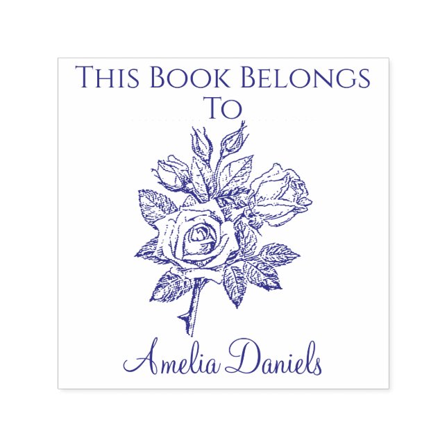 Tampon Auto-encreur Plaque Rose vintage (Design)