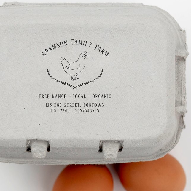 Tampon Auto-encreur Poulet Russe Ferme Hen Egg Carton (Rubber Stamp Mock-up)