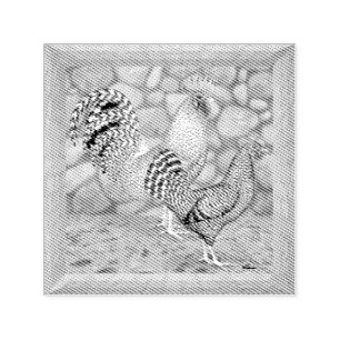 Tampon Auto-encreur Poulets gris de Californie