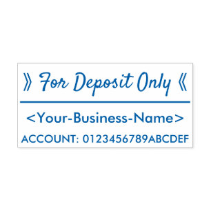 Tampon Auto-encreur "Pour dépôt seulement" et nom personnalisé Timbre 