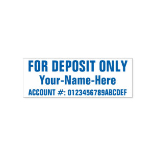 Tampon Auto-encreur "POUR DÉPÔT SEULEMENT" + Nom personnalisé Timbre e