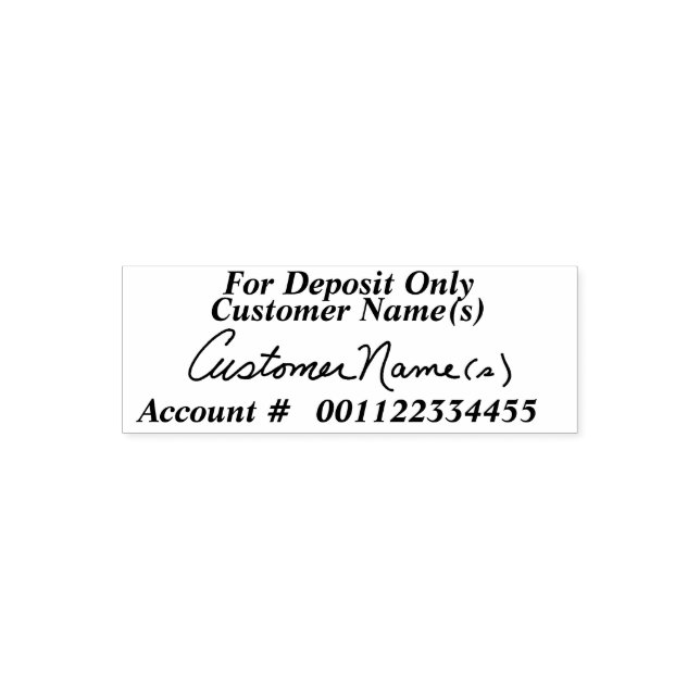 Tampon Auto-encreur Pour dépôt uniquement avec votre image de signatur (Design)