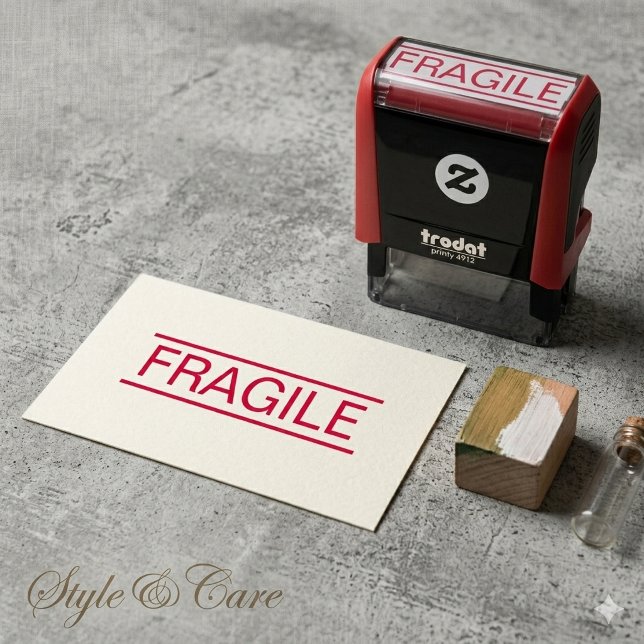 Tampon auto-encreur pour le traitement soigneux de (Self Inking Fragile Package Handling Care Stamp)