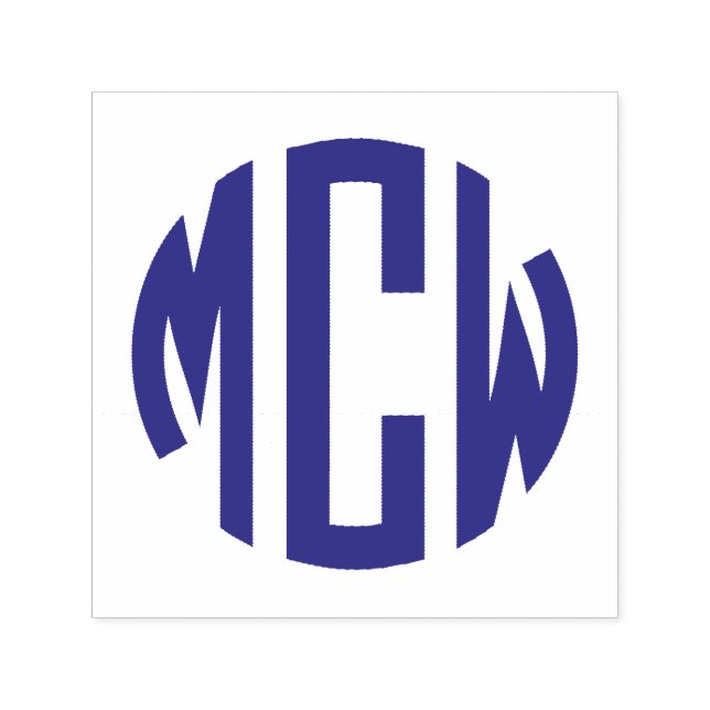 Tampon Auto-encreur Préppy 3 Monogramme circulaire initial (Design)