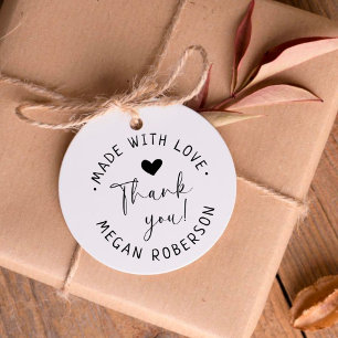Tampon Auto-encreur Produit personnalisé Made with Love Heart écrit à 
