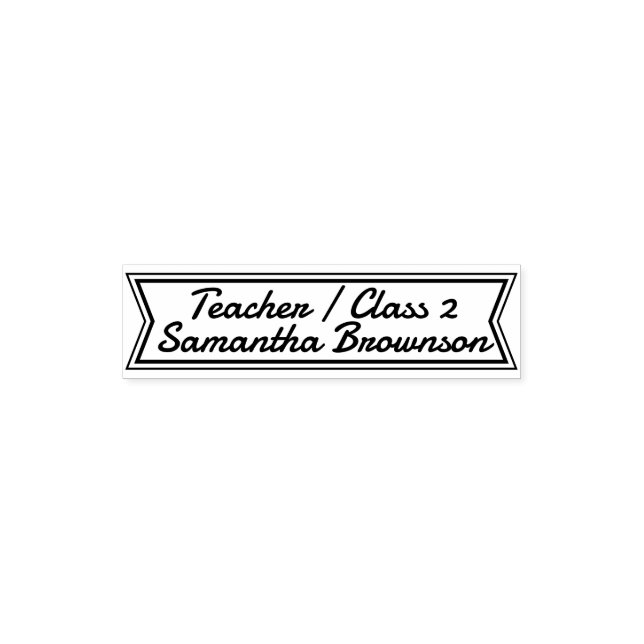 Tampon Auto-encreur Professeur de classe de bannière en ruban (Design)