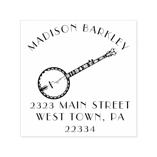 Tampon Auto-encreur Professeur de musique de Banjo (Design)