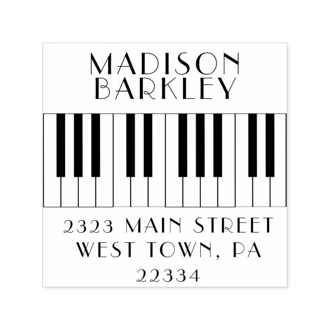 Tampon Auto-encreur Professeur de musique de piano (Design)